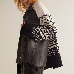 We The Free Charcoal Denim Shirt Jacket size xs